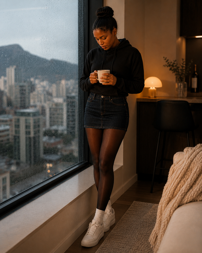 Veloura™ Essential Black Hoodie