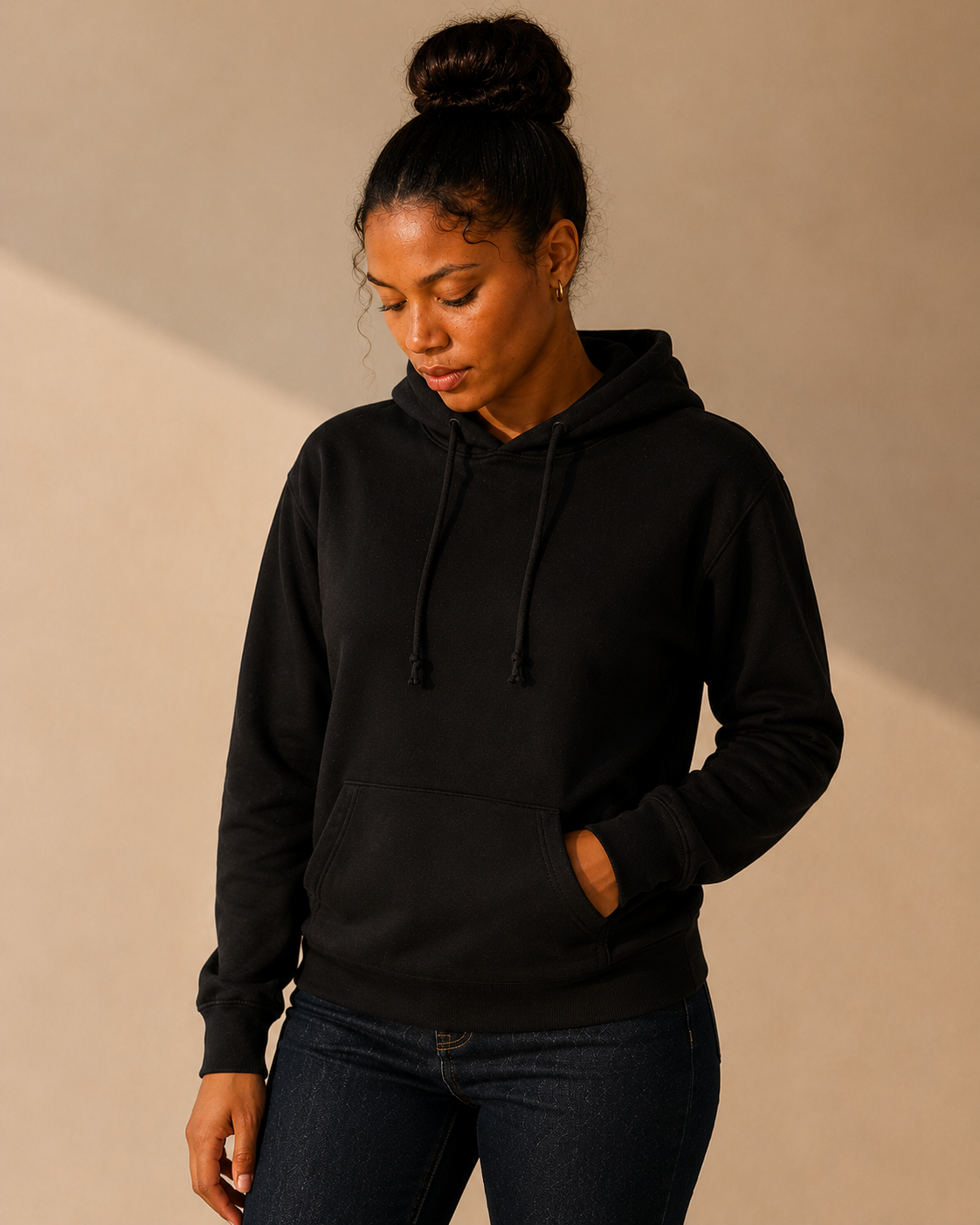 Veloura™ Essential Black Hoodie